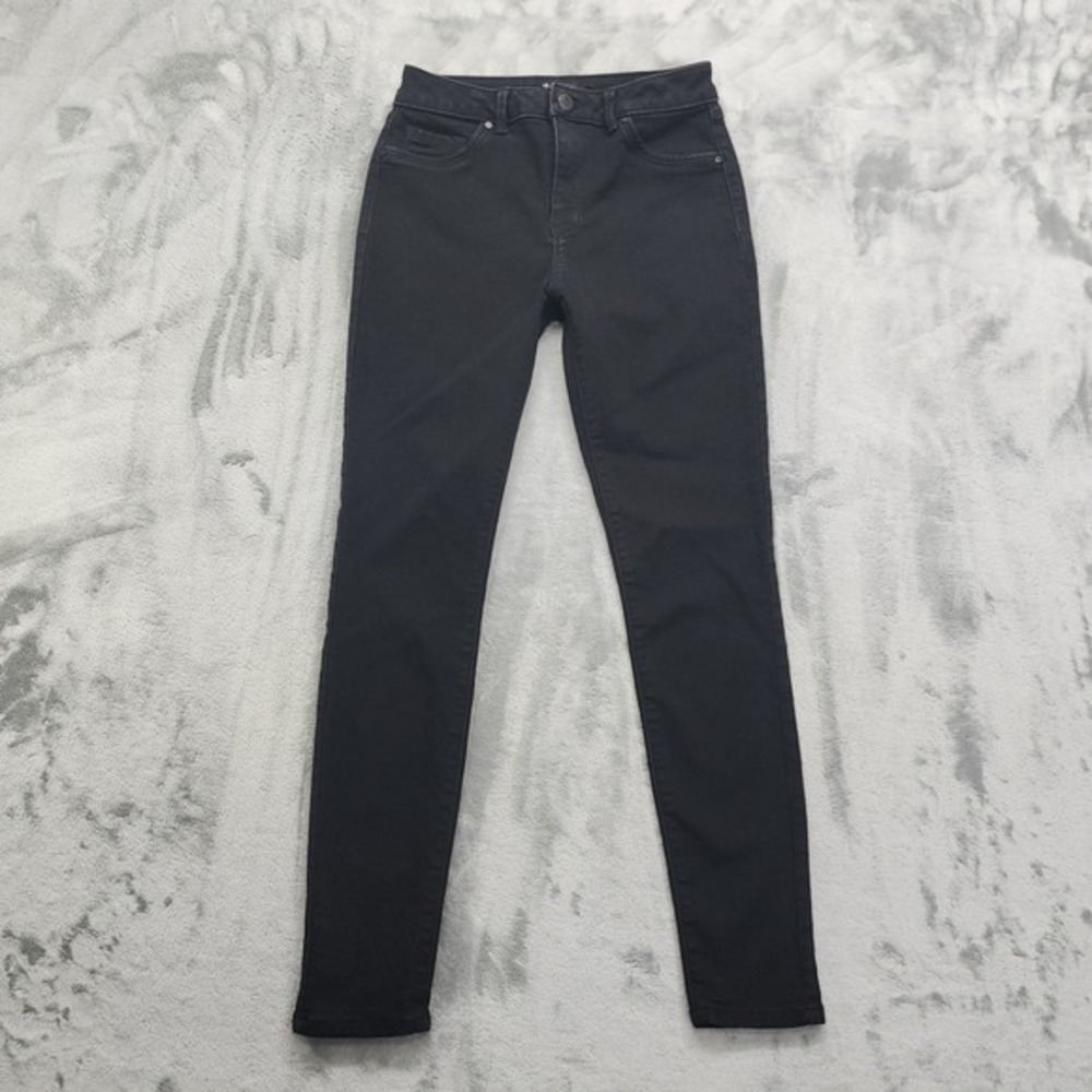 d. jeans Womens 6 Black Mid Rise Skinny Leg Stretch Denim Ankle 5-Pocket Casual
